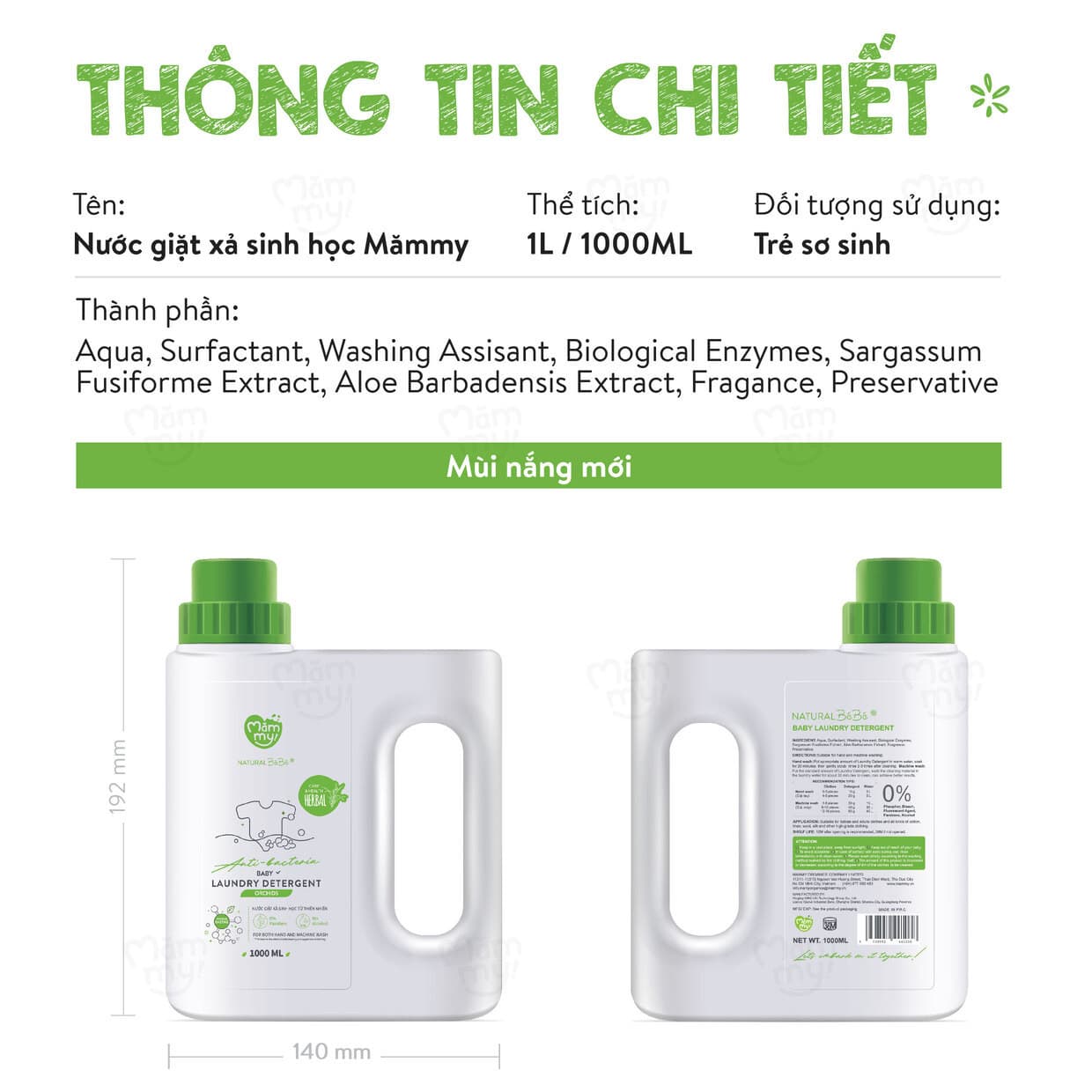Combo 6 Nước Giặt Xả Sinh Học Mămmy 8