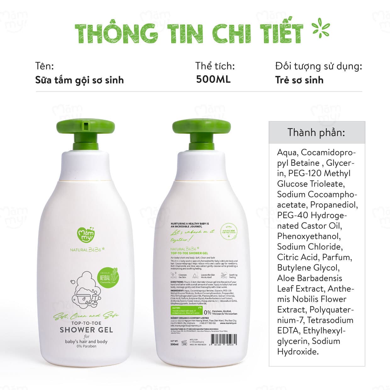 Combo 5 gel sữa tắm thảo dược - Chai 500ml 7