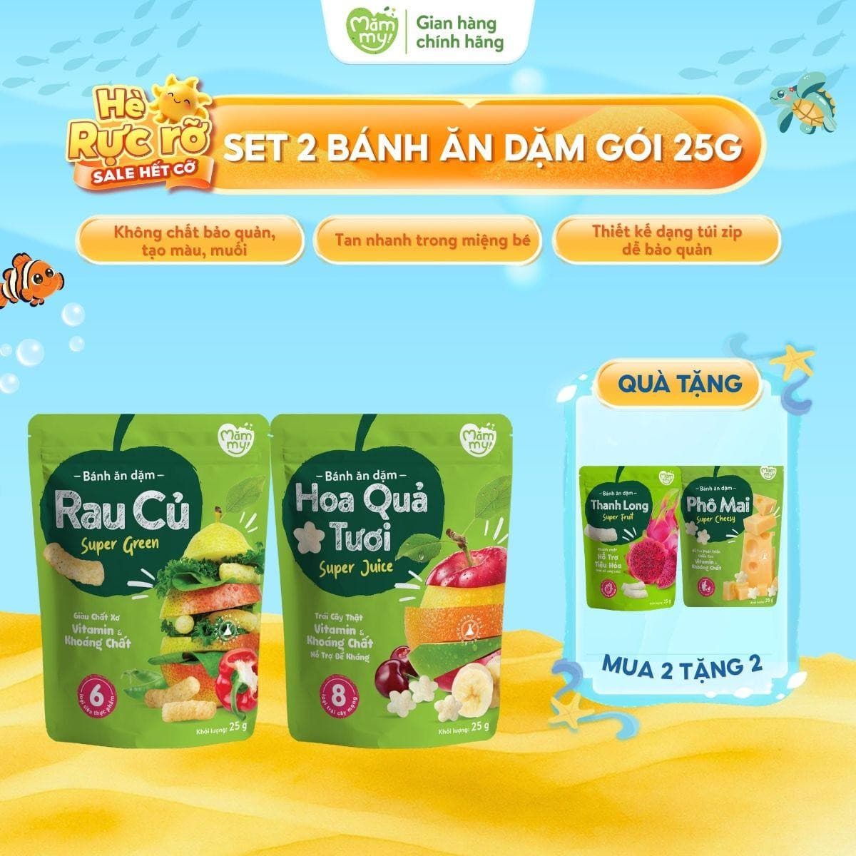 Combo 2 Bánh Ăn Dặm 25G - MUA 2 TẶNG 2 2