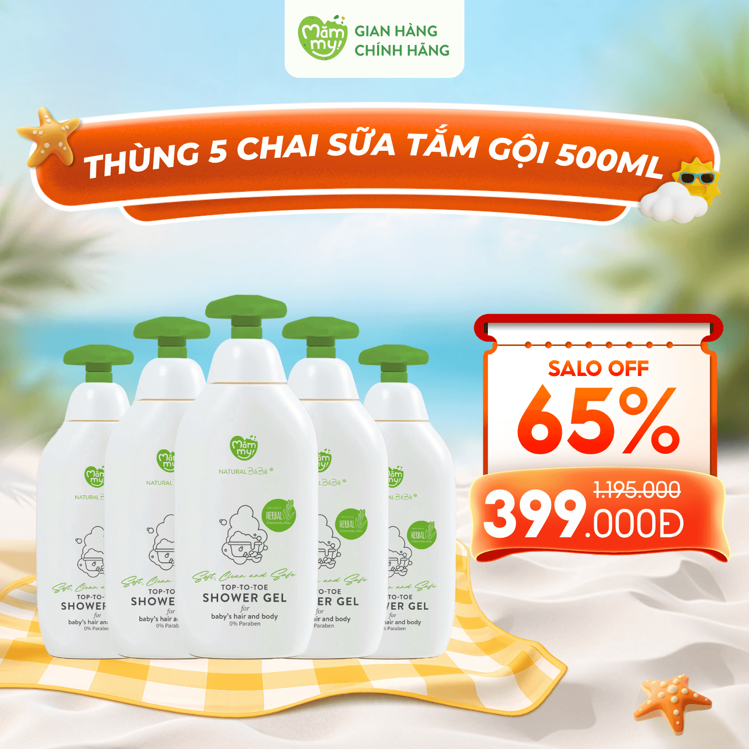 Combo 5 gel sữa tắm thảo dược - Chai 500ml 1
