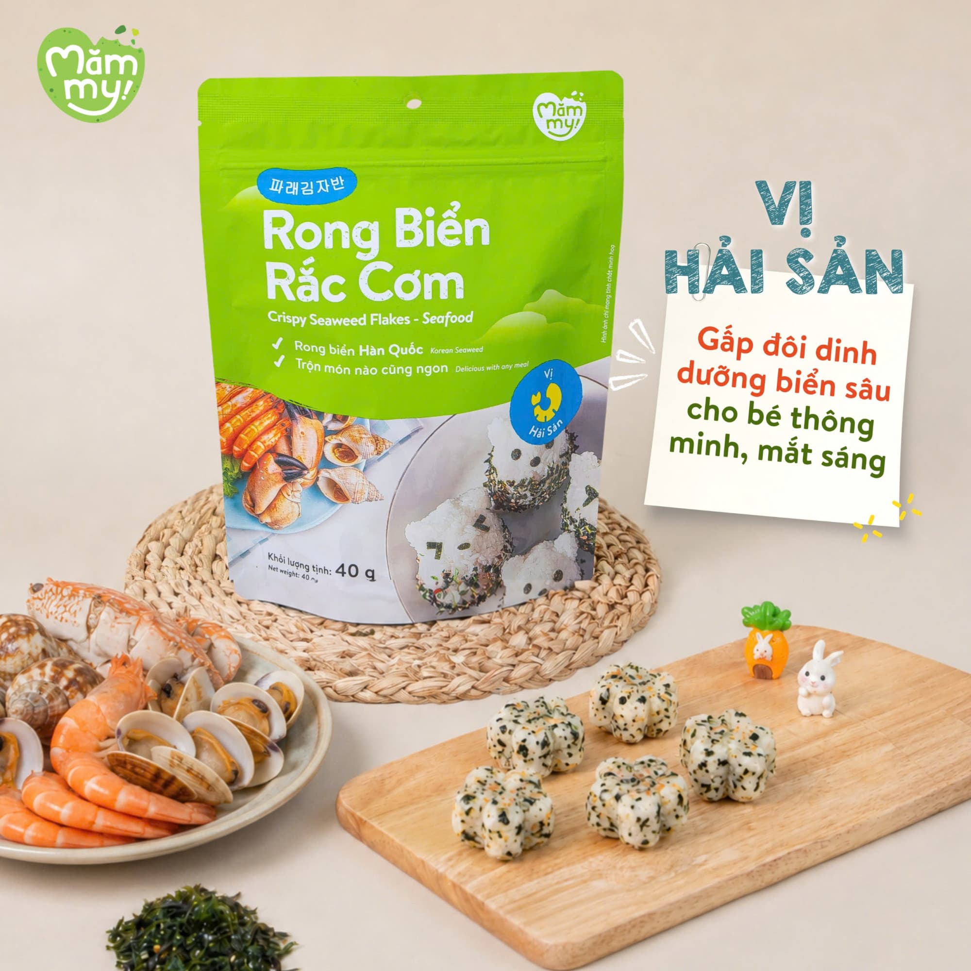 Rong Biển Rắc Cơm - Vị Hải Sản 40g 6