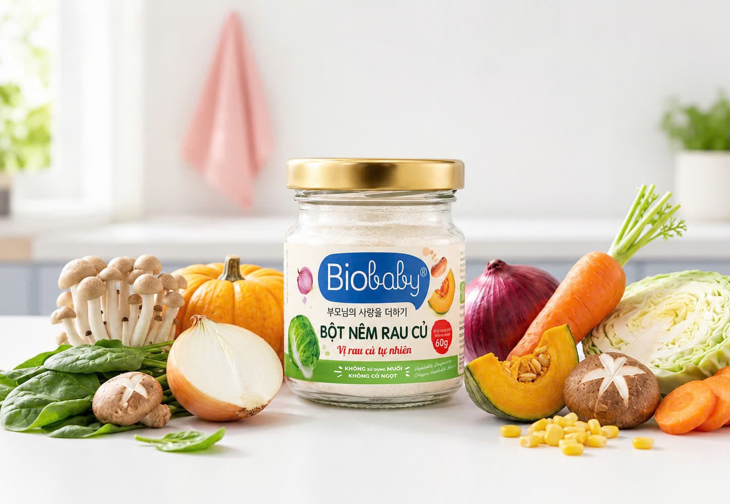 Bột nêm rau củ vị tự nhiên Biobaby - hũ 60gr