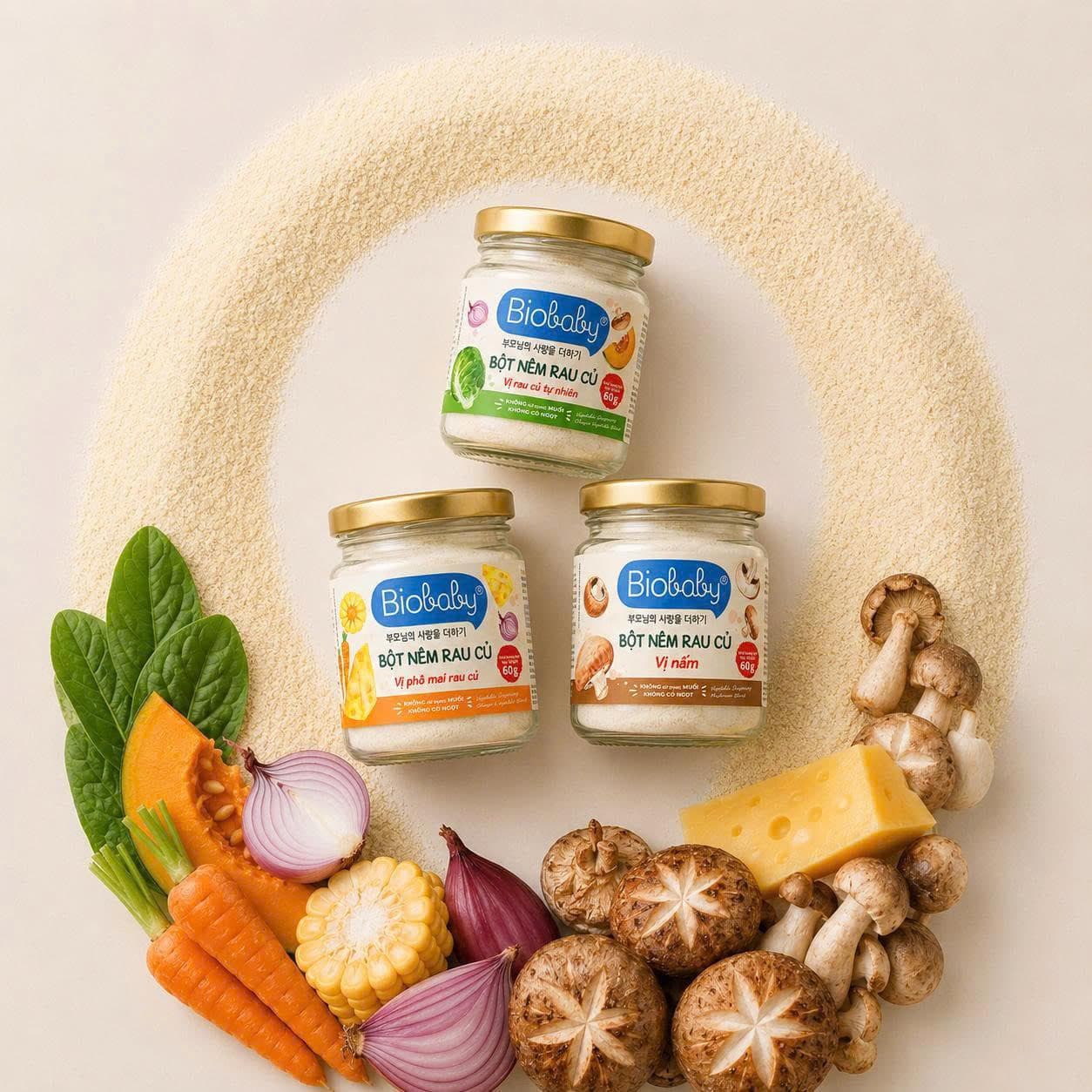 Bột nêm rau củ vị nấm Biobaby - hũ 60gr 2