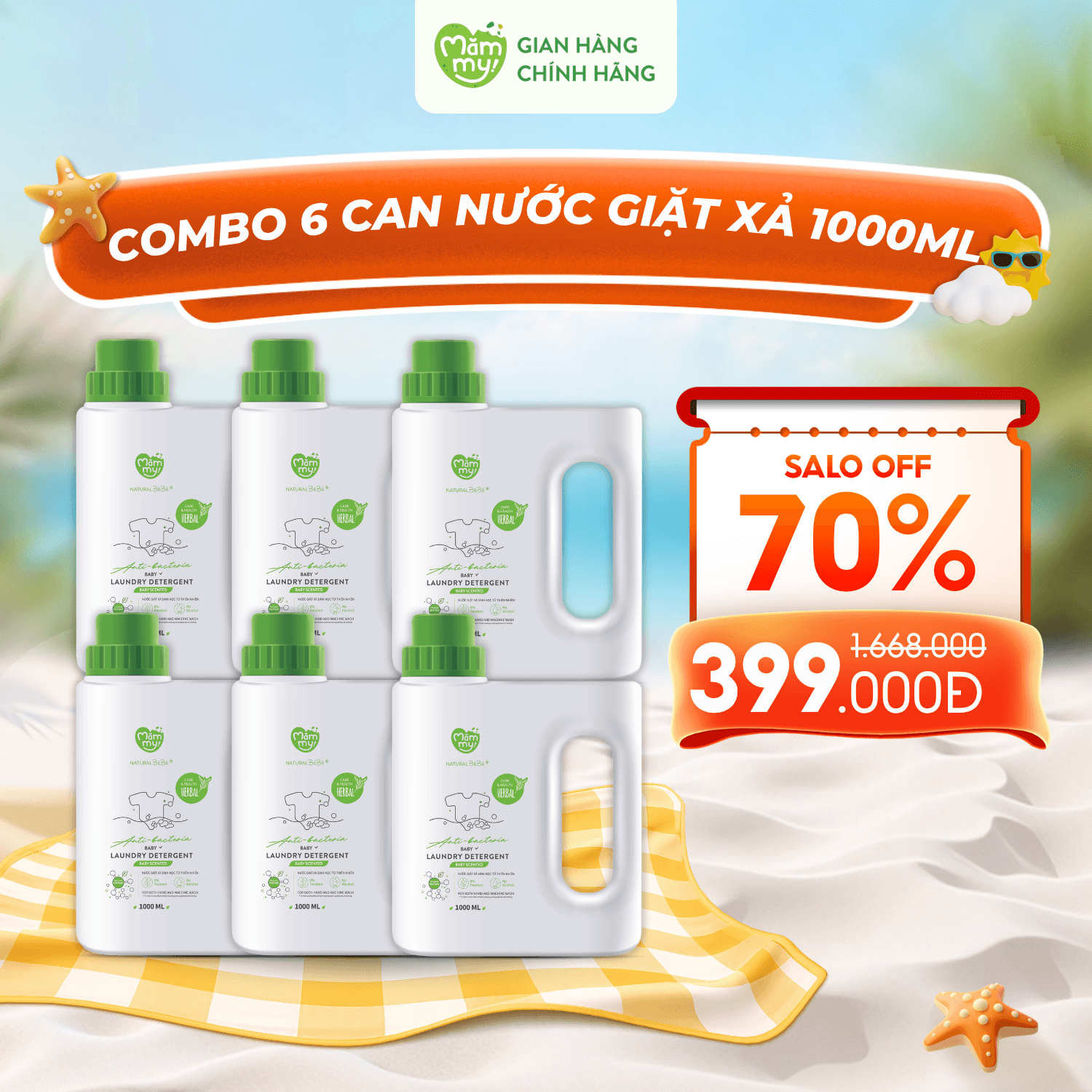 Combo 6 Nước Giặt Xả Sinh Học Mămmy 1
