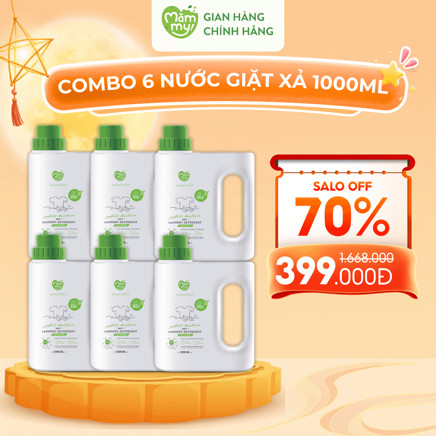 Combo 6 Nước Giặt Xả Sinh Học Mămmy 1000ML
