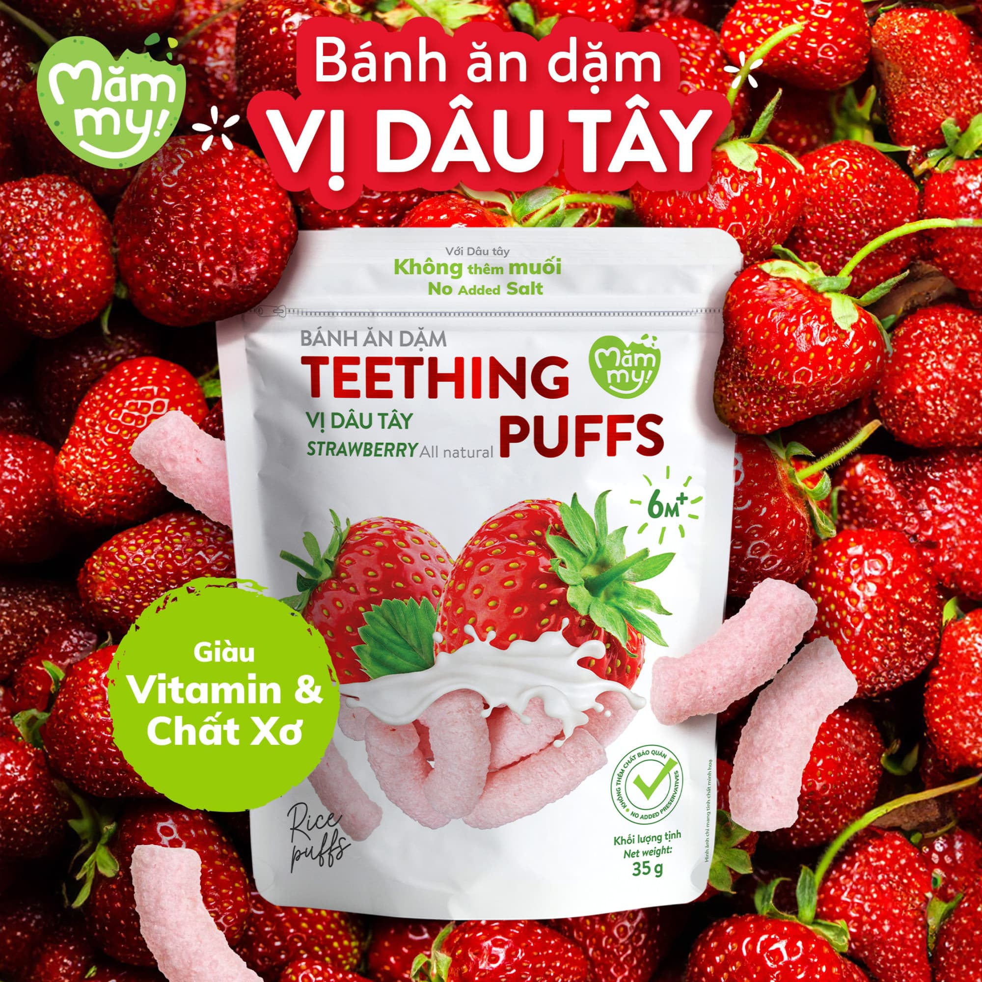Bánh ăn dặm vị dâu - Túi 35g 2