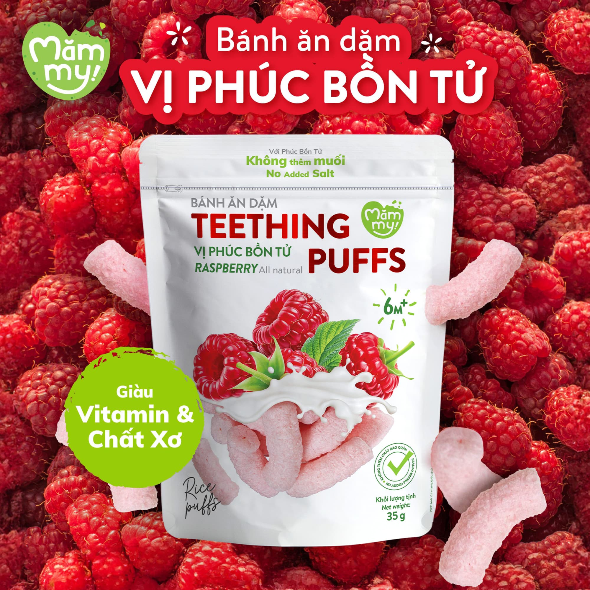 Bánh ăn dặm vị phúc bồn tử - Túi 35g 2