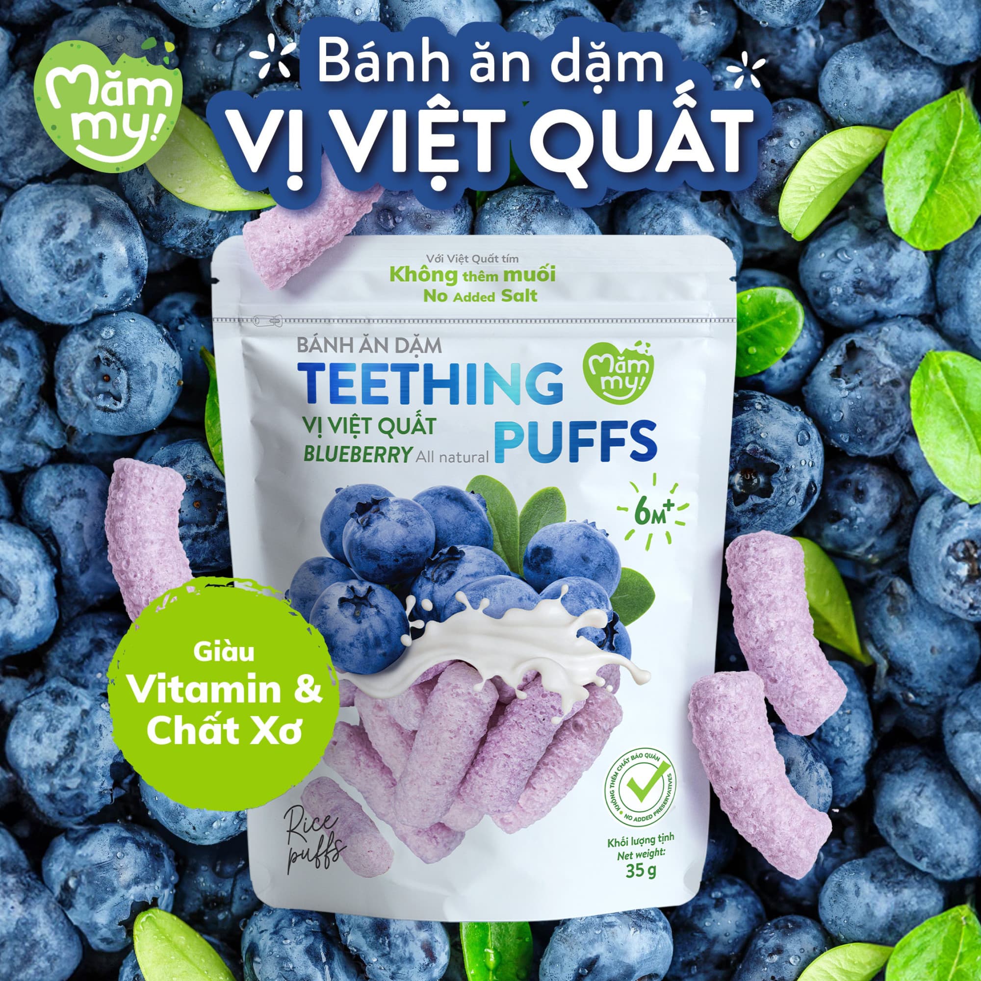 Bánh ăn dặm vị việt quất - Túi 35g 2