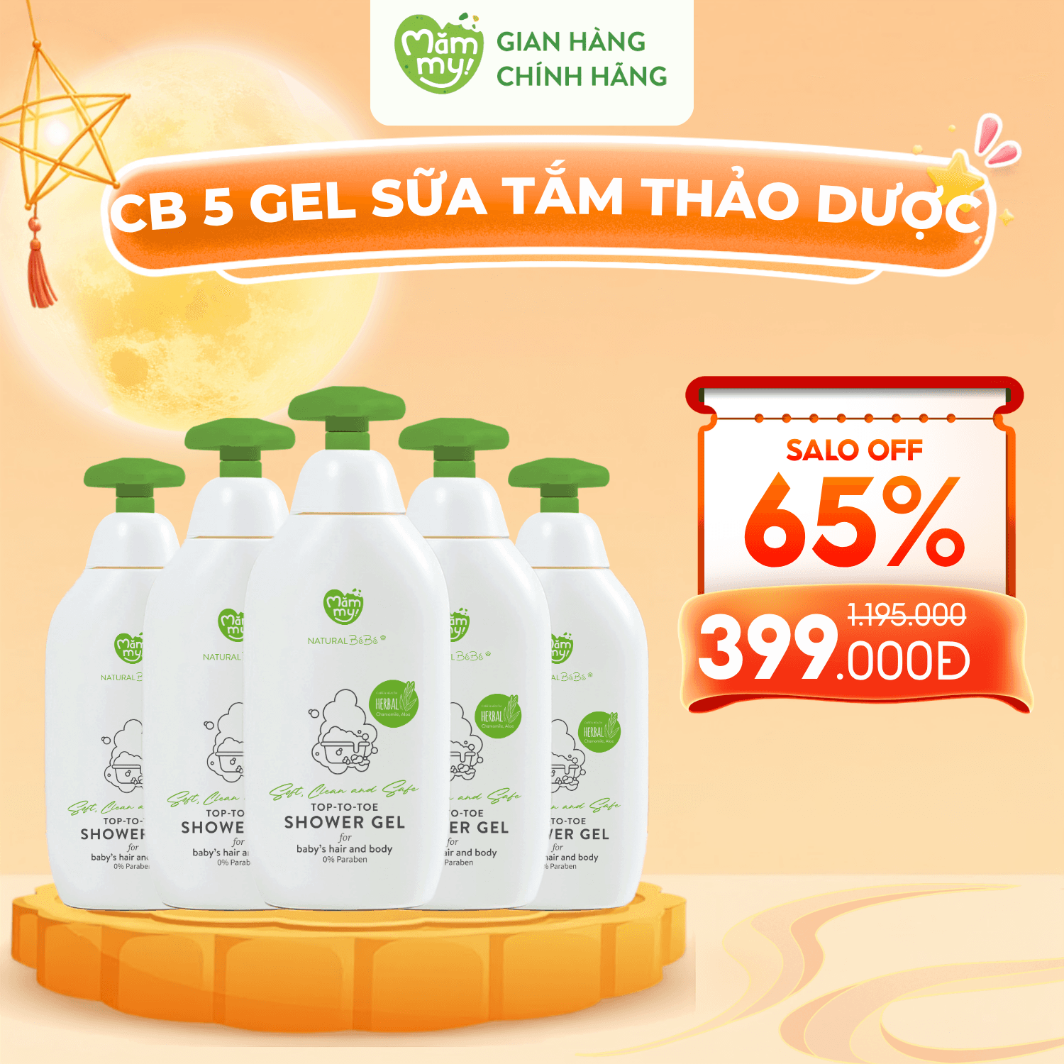 Combo 5 gel sữa tắm thảo dược - Chai 500ml 1