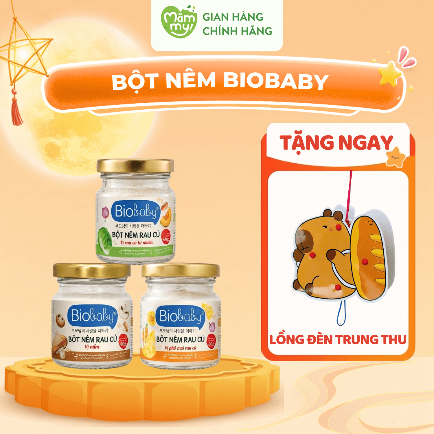 Combo 3 Hũ Bột Nêm Biobaby - Tặng LỒNG ĐÈN TRUNG THU 1