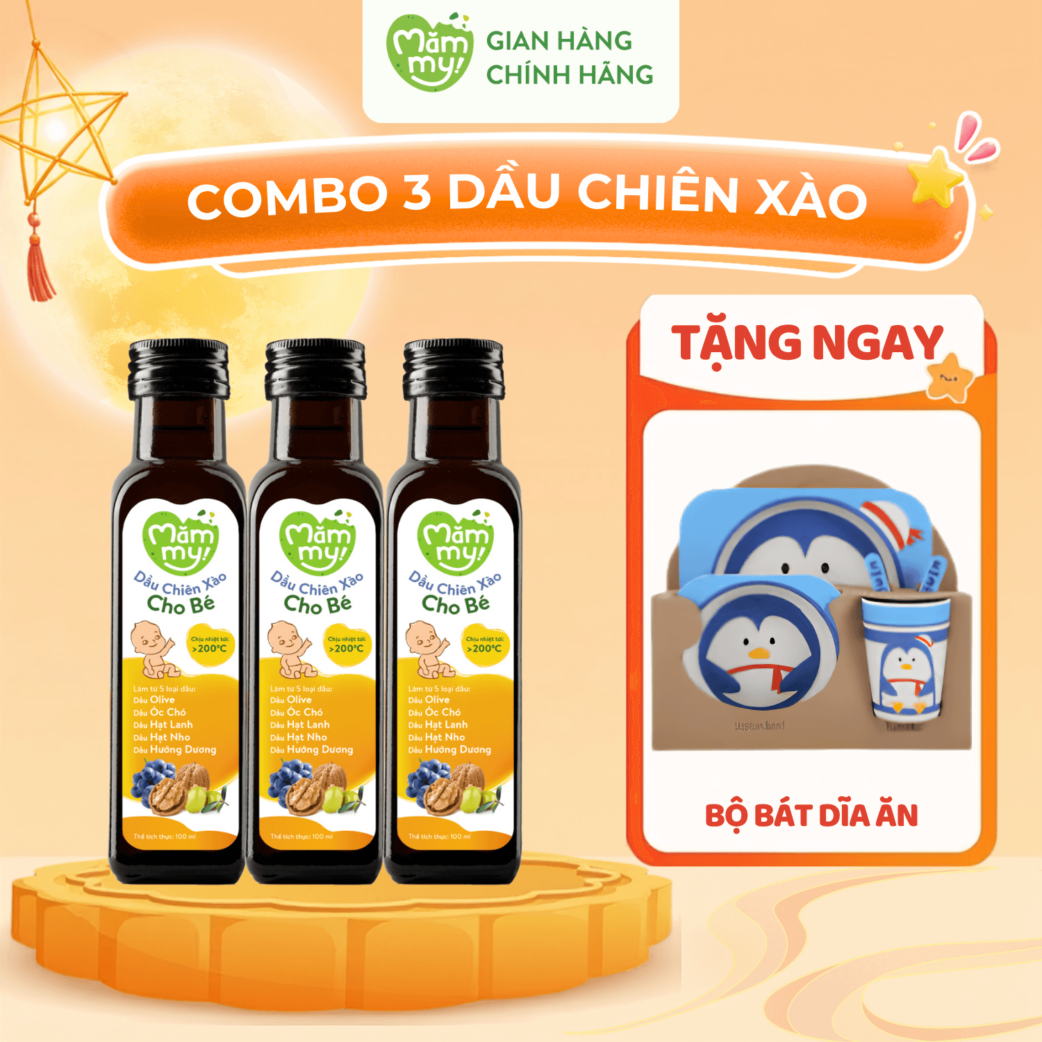 Combo 3 Dầu Chiên Xào Mămmy 100ML - Tặng RỔ ÚP BÁT