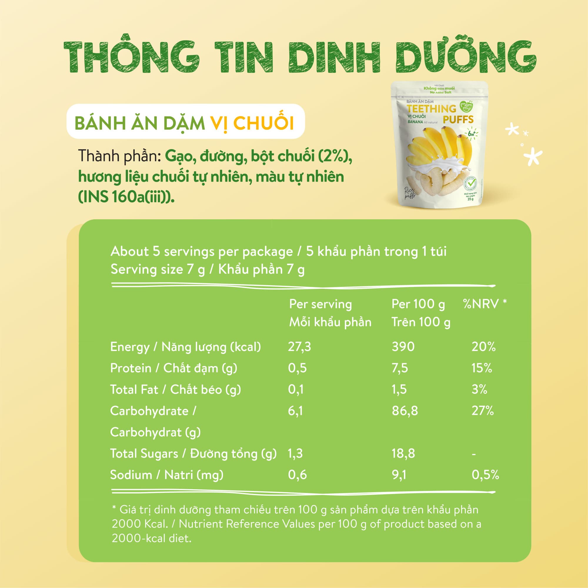 Bánh ăn dặm vị chuối - Túi 35g 3