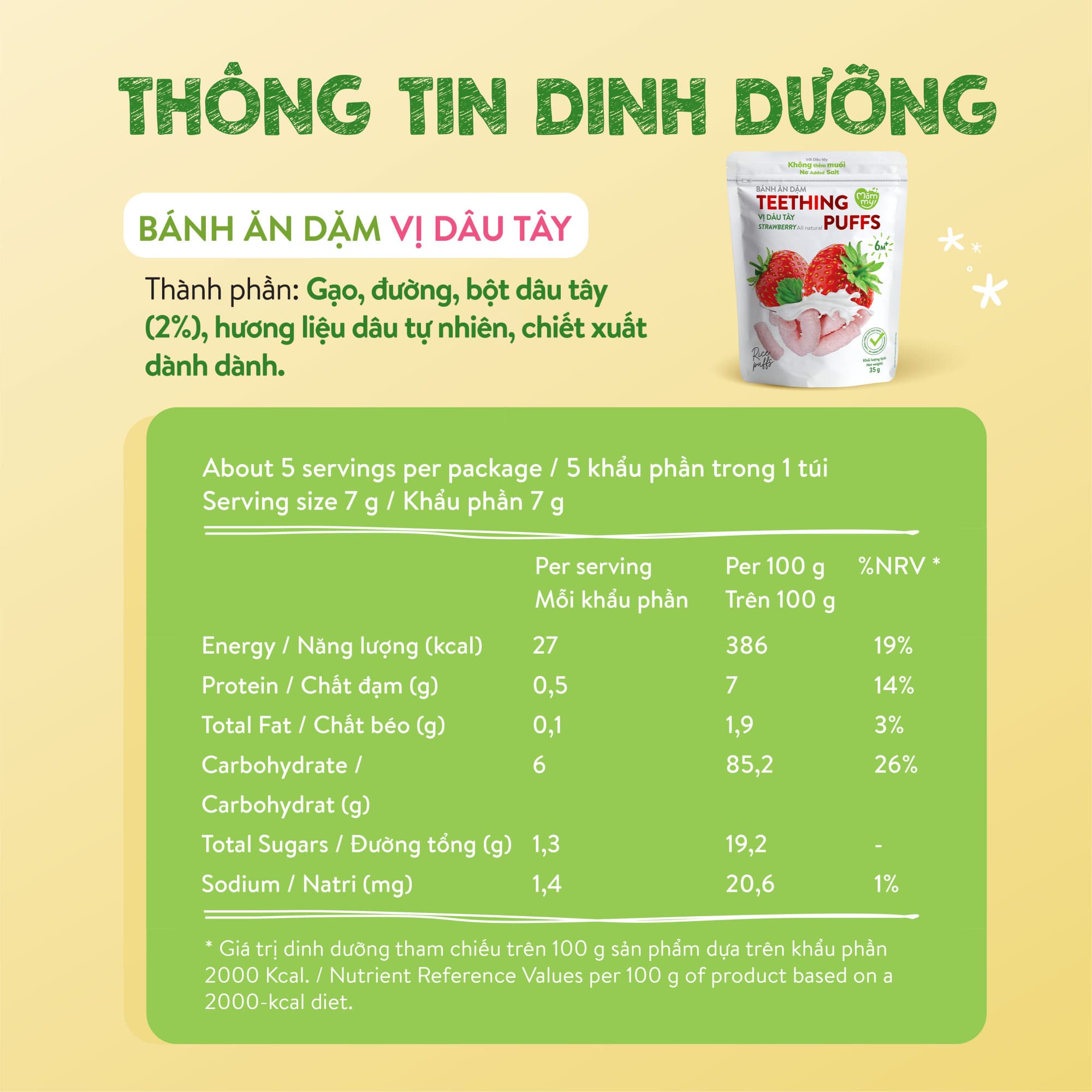 Bánh ăn dặm vị dâu - Túi 35g 3