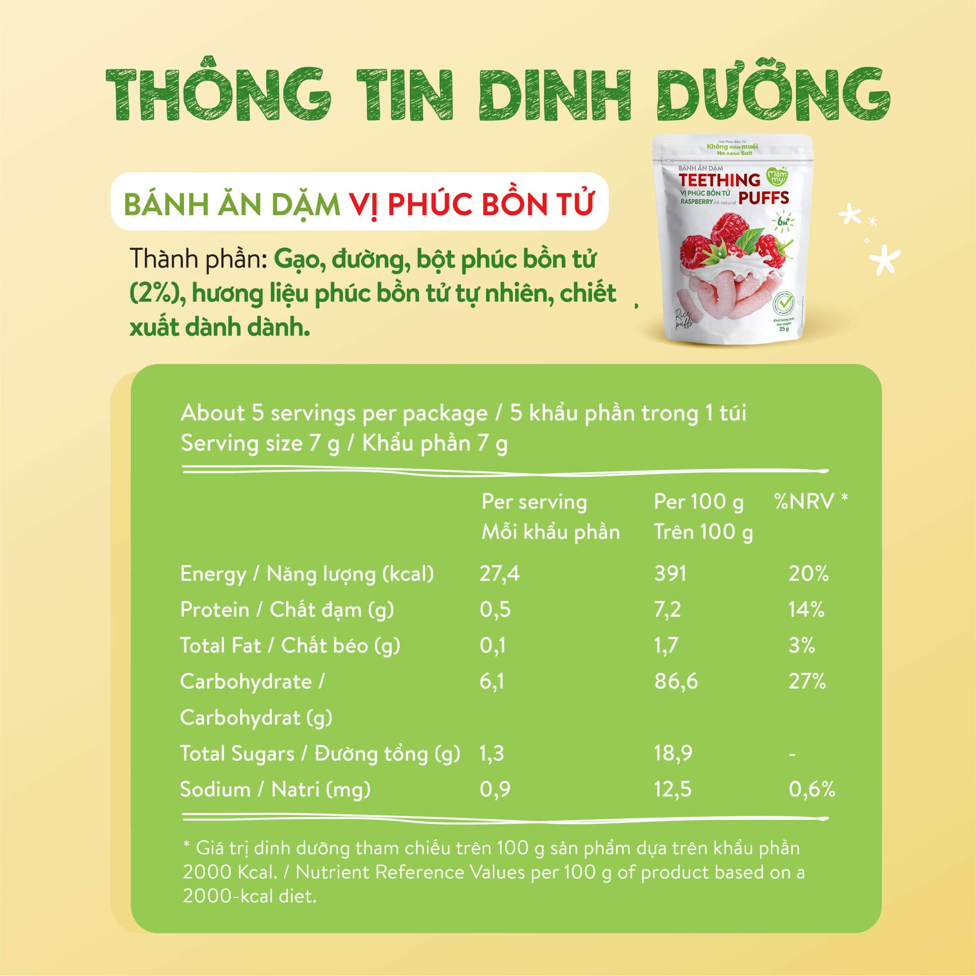 Bánh ăn dặm vị phúc bồn tử - Túi 35g 3