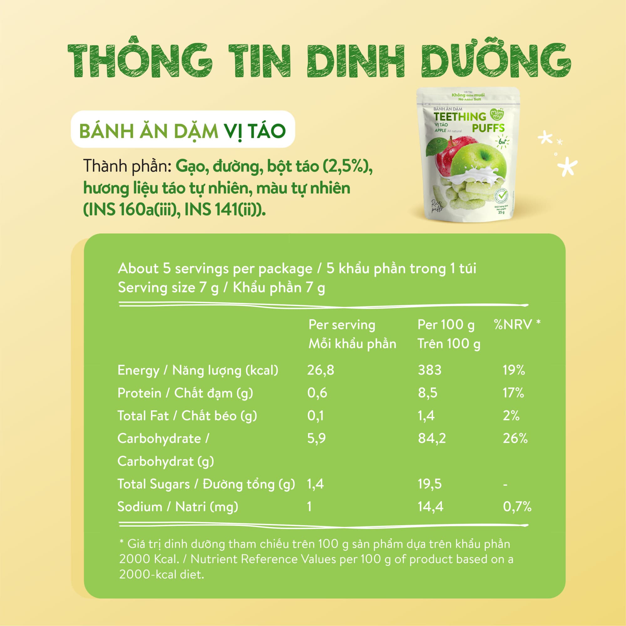 Bánh ăn dặm vị táo - Túi 35g 3