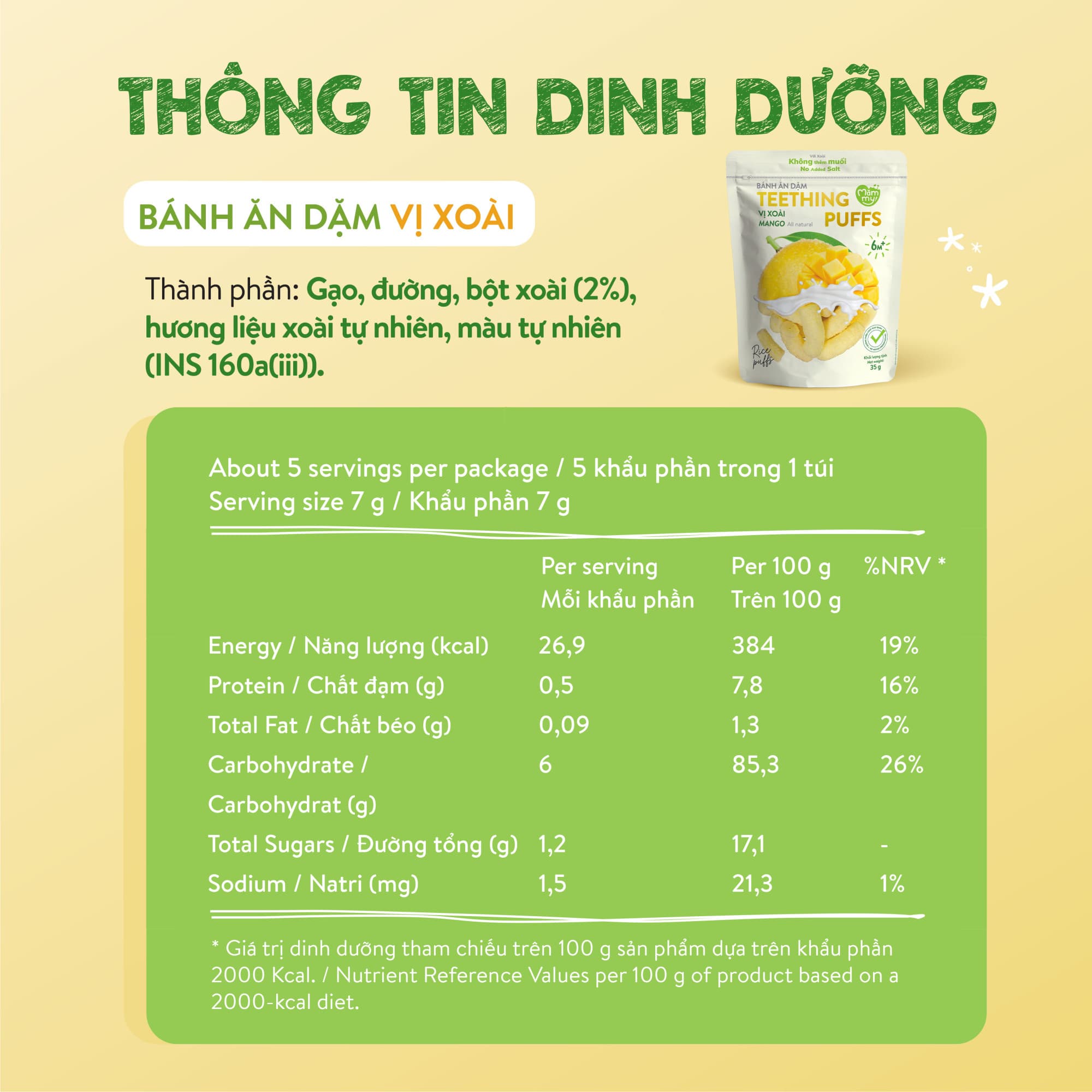Bánh ăn dặm vị xoài - Túi 35g 3