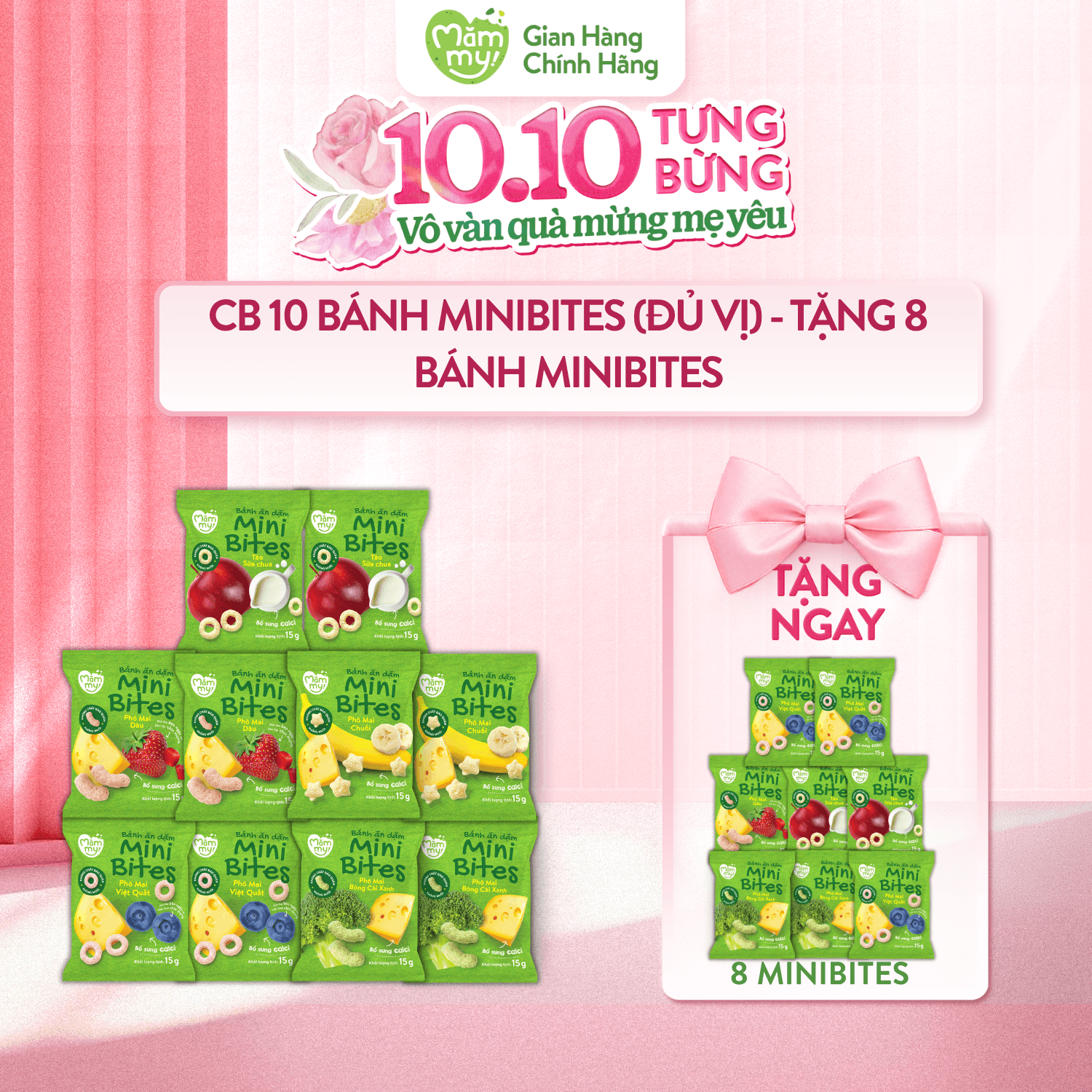 Combo 10 bánh Minibites (đủ vị) - TẶNG 8 BÁNH MINIBITES