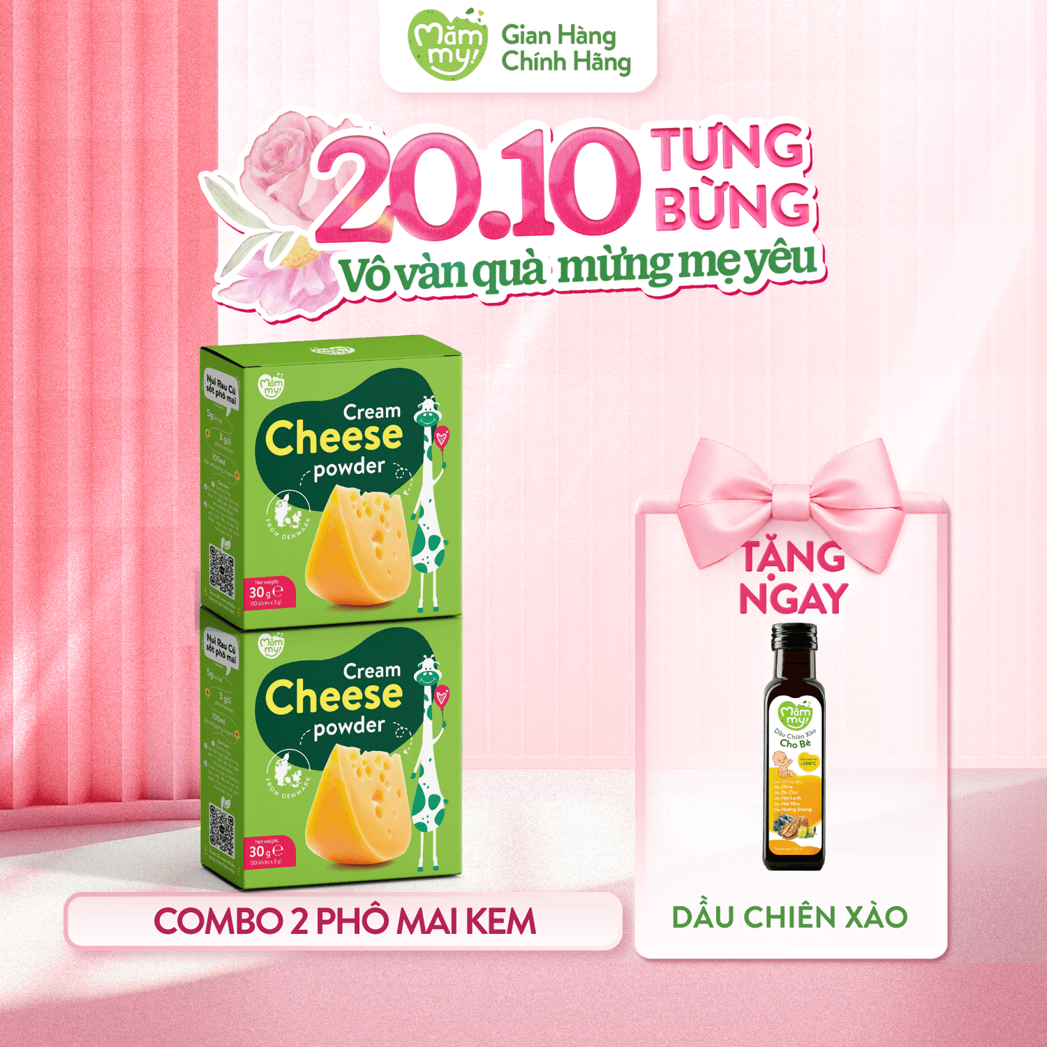 Combo 2 Hộp Phô Mai Kem - Tặng DẦU CHIÊN XÀO MĂMMY
